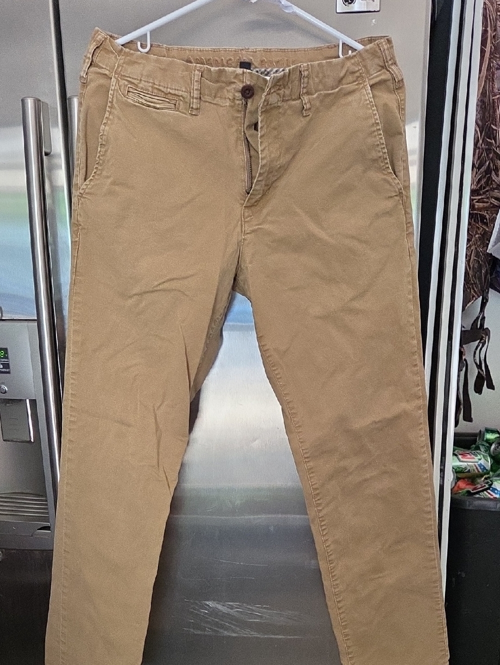 American Eagle Men's Casual Chino Pants - Tan Flex Style